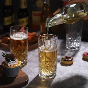 Crystal Textured Highball Glasses – 12 oz