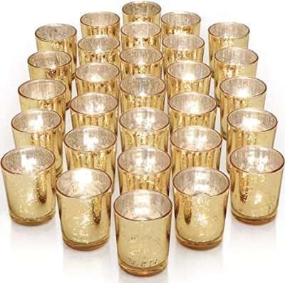 gold votives add as accent on your special table