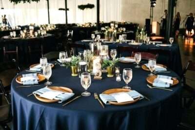 navy blue table cover