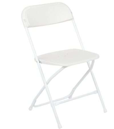 white plastic chair