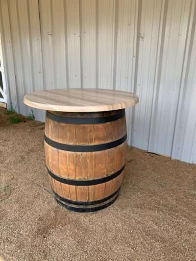 wine barrel cocktail table