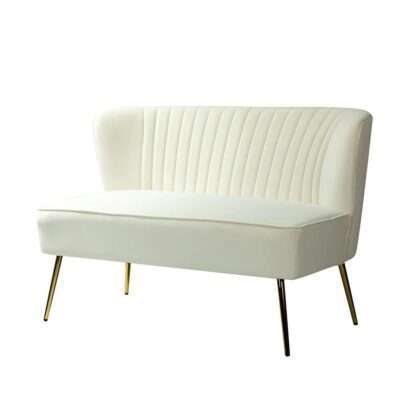 Monica Upholstered Loveseat with Recessed Arms 1