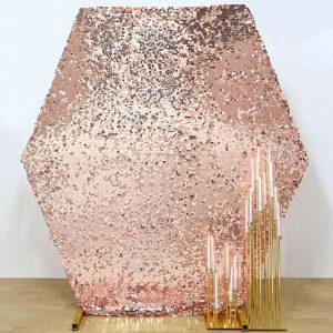 Rose Gold Sequin Hexagon Arch Cover (8FT x 7FT)