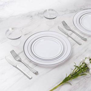 Catering supplies for 50 people: Plate, Cup, Fork, Knife (disposable)