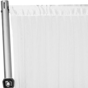 Glitter Tulle Tutu 10ft H x 56" W Drape/Backdrop Curtain Panel - White and stand