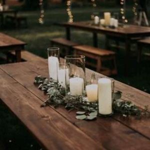 Simple Table Decor Package – Candles & Greenery