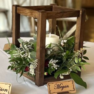 Wood Lantern Centerpiece Set