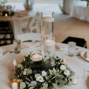 Floating Candle Centerpiece – 3 Cylinder Vases