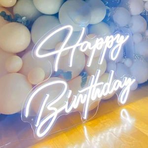 Large Happy Birthday LED Neon Sign