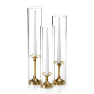 3 set of Glass hurricanes -Centerpieces
