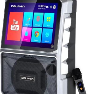 14" Touchscreen Karaoke Machine with Wireless Mic – Front View