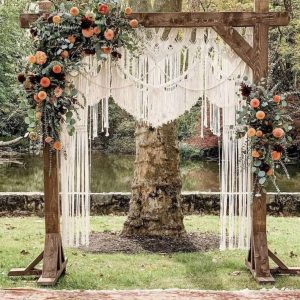 Rustic Wooden Wedding Arch Backdrop (8FT x 8FT)