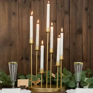 Gold 7-Arm Candelabra with Flameless Candles