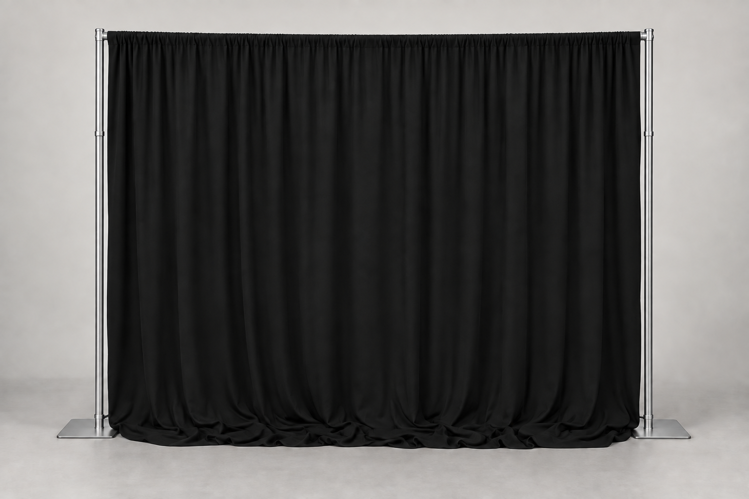 8′ × 10′ Black Spandex Pipe & Drape Backdrop Rental