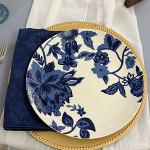Blue & White Floral Dinner Plate