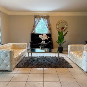 White Tufted Loveseat Set (2 Pieces)