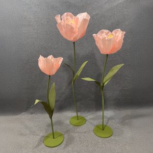 Giant Tulip Artificial Foam Flowers – 3-Piece Set with Stand