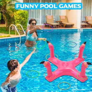 Inflatable Flamingo Ring Toss Game Set