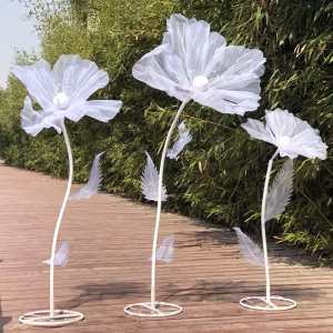Silk Mesh Flowers – Set of 3 Elegant Decorative Floral Arrangements