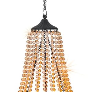 Beaded Chandelier  Amber Glow